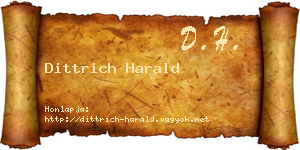 Dittrich Harald névjegykártya